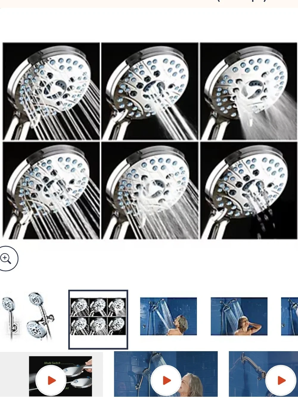 AquaCare 5537 High Pressure 50-mode Rain 3-way Shower Head Combo Chrome Finish